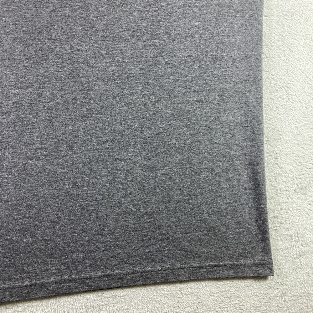 Adidas Shirt Adult Large Dark Gray Logo Sports Workout Casual Comfort SS - Picture 5 of 12